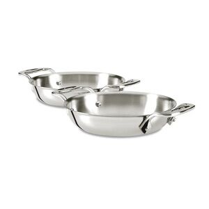 Round Stainless Steel Mini Gratins 2-piece set, 6 inch. TWO PACK